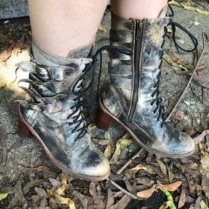 Bed Stü distressed heeled combat boot SALE